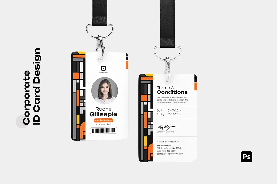 Clean Corporate ID Card Template