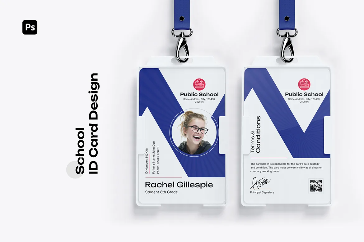 Editable Student ID Card PSD