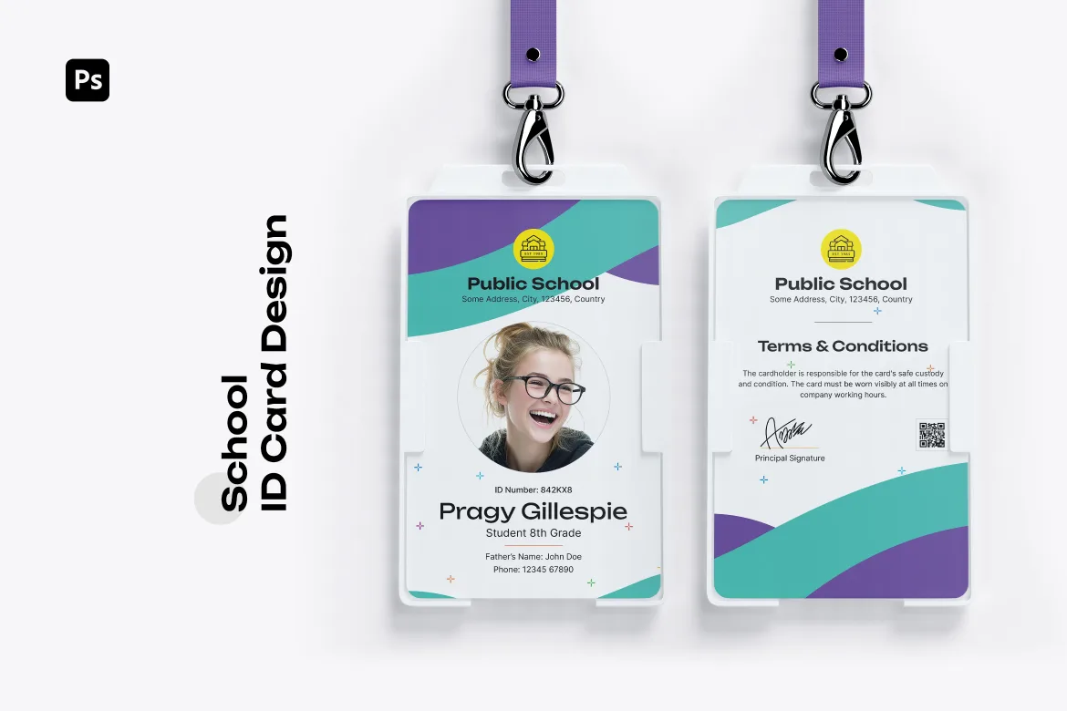 Student ID Card PSD Template