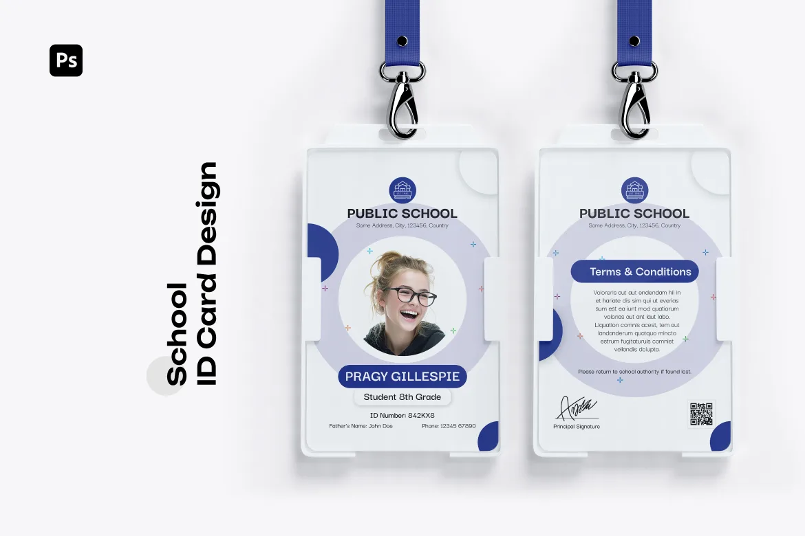 Student ID Card Template for Photoshop