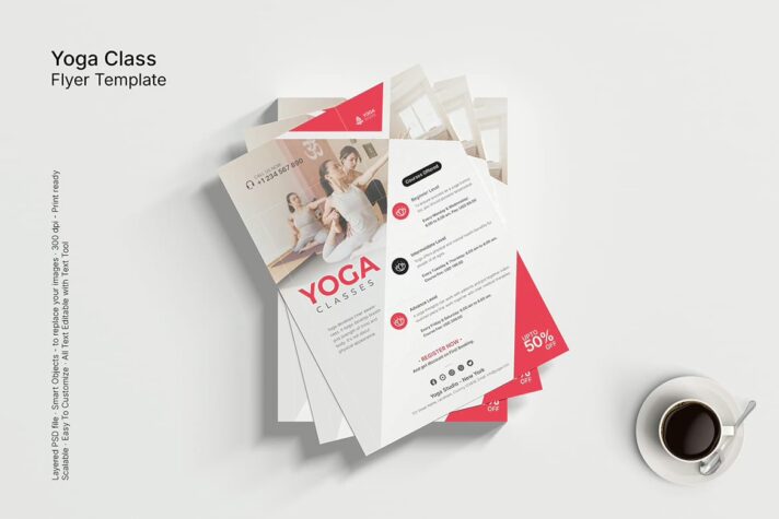 yoga class flyer template
