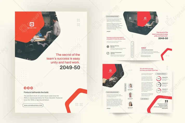 Corporate Bifold Brochure Template