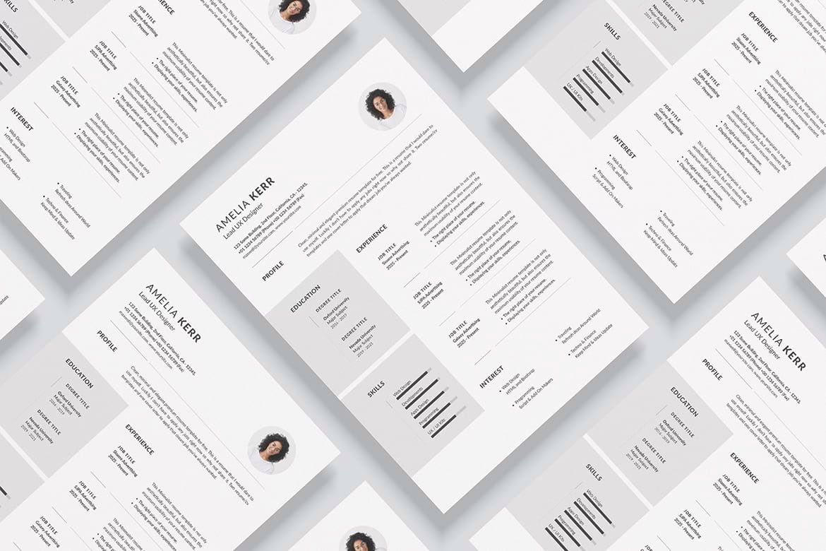 Minimal CV Resume Template