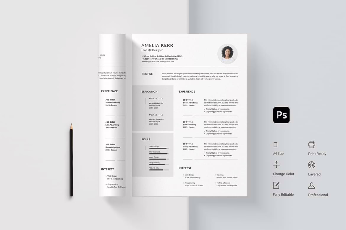 Minimal CV Resume Template
