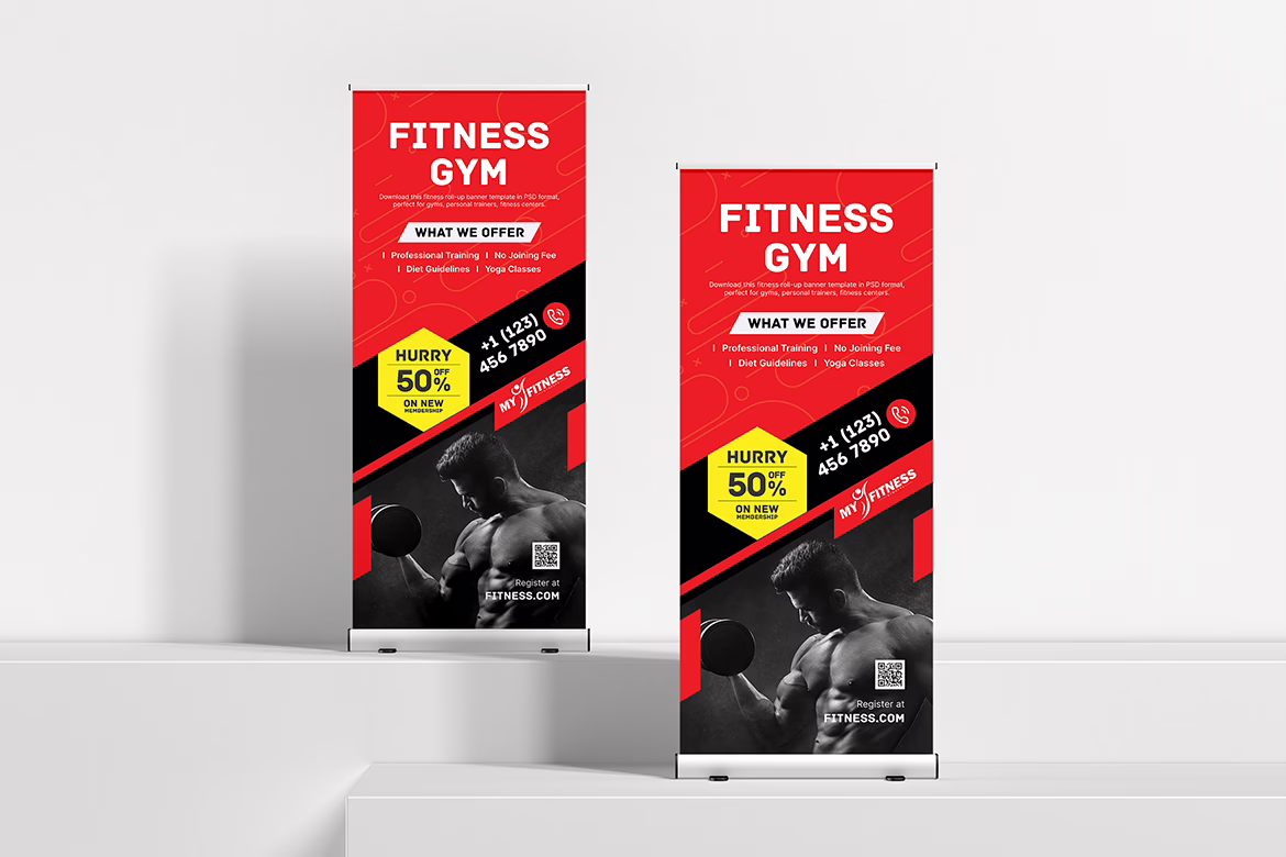 Gym Fitness Rollup Banner Template - Image 3