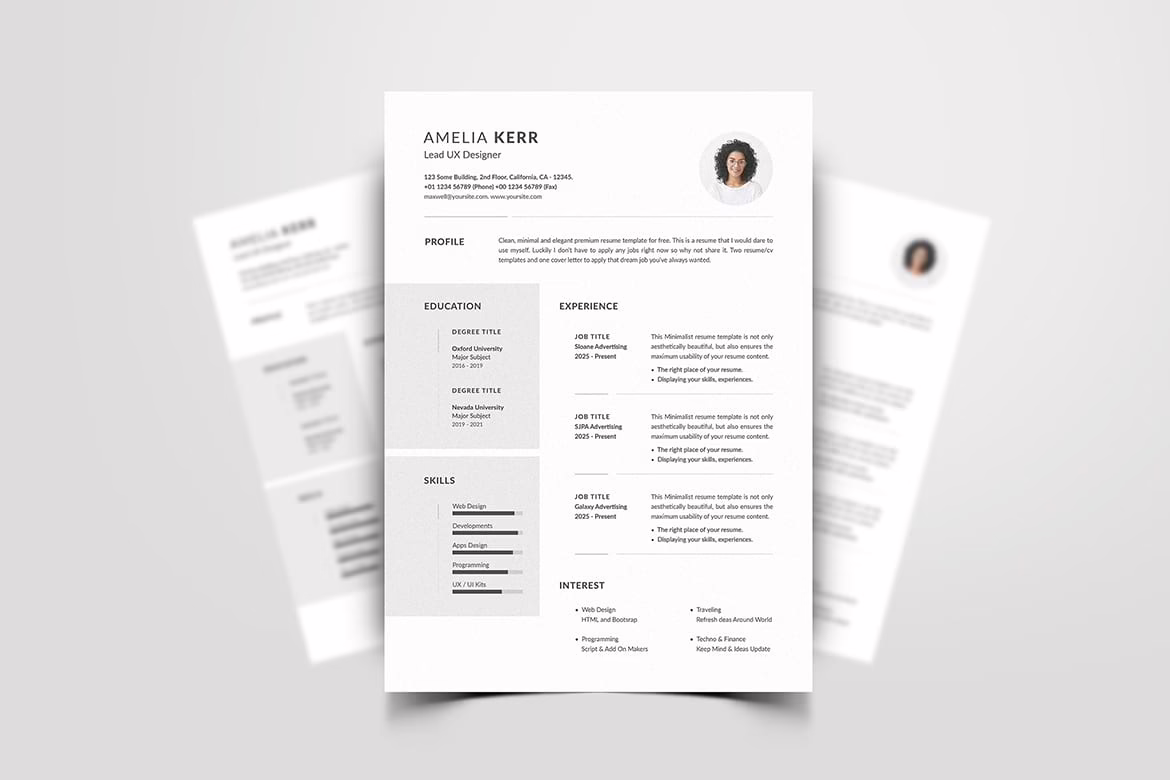 Minimal CV Resume Template
