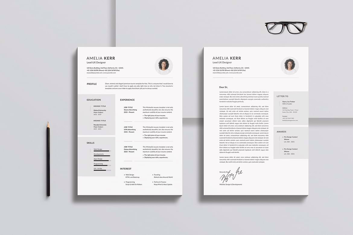 Minimal CV Resume Template