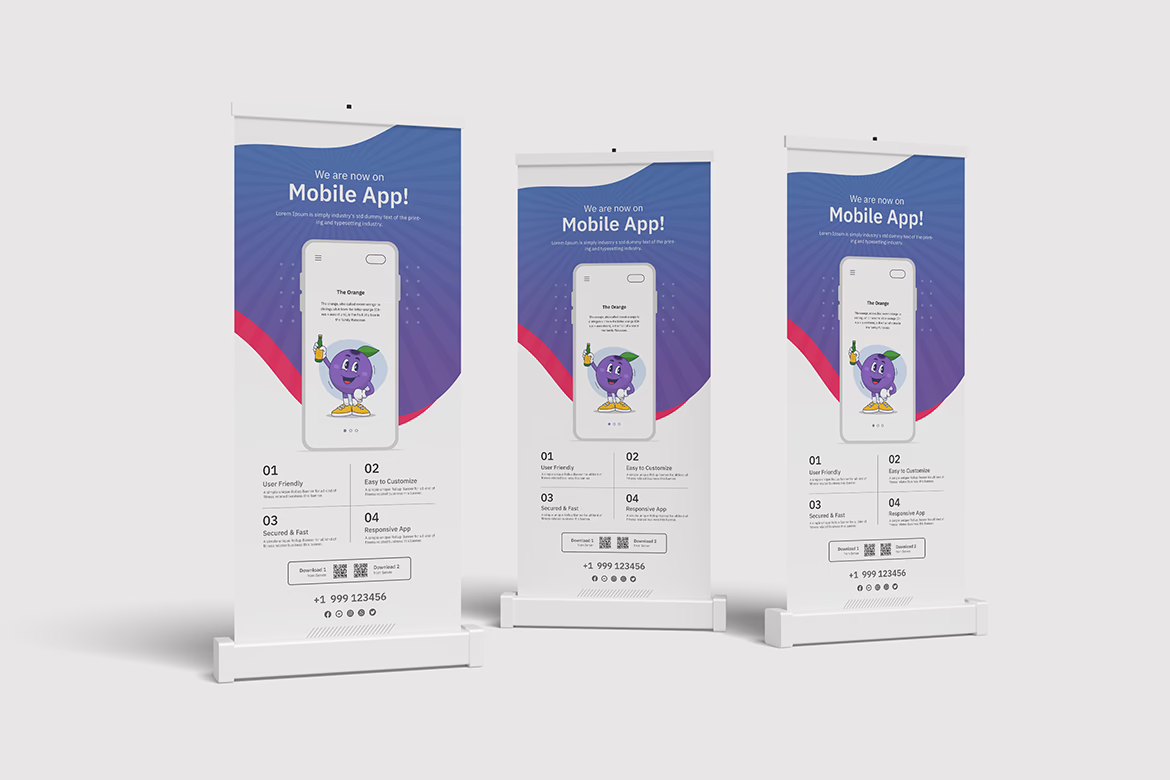 Mobile App Rollup Banner Template