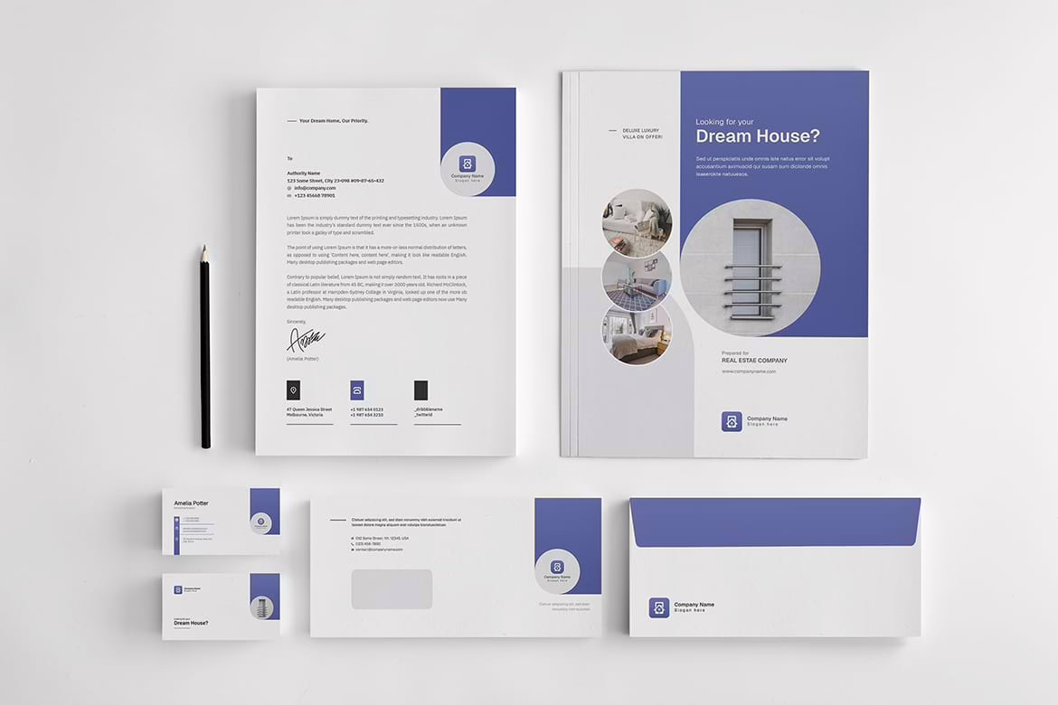 Real Estate Branding Stationery Pack Template
