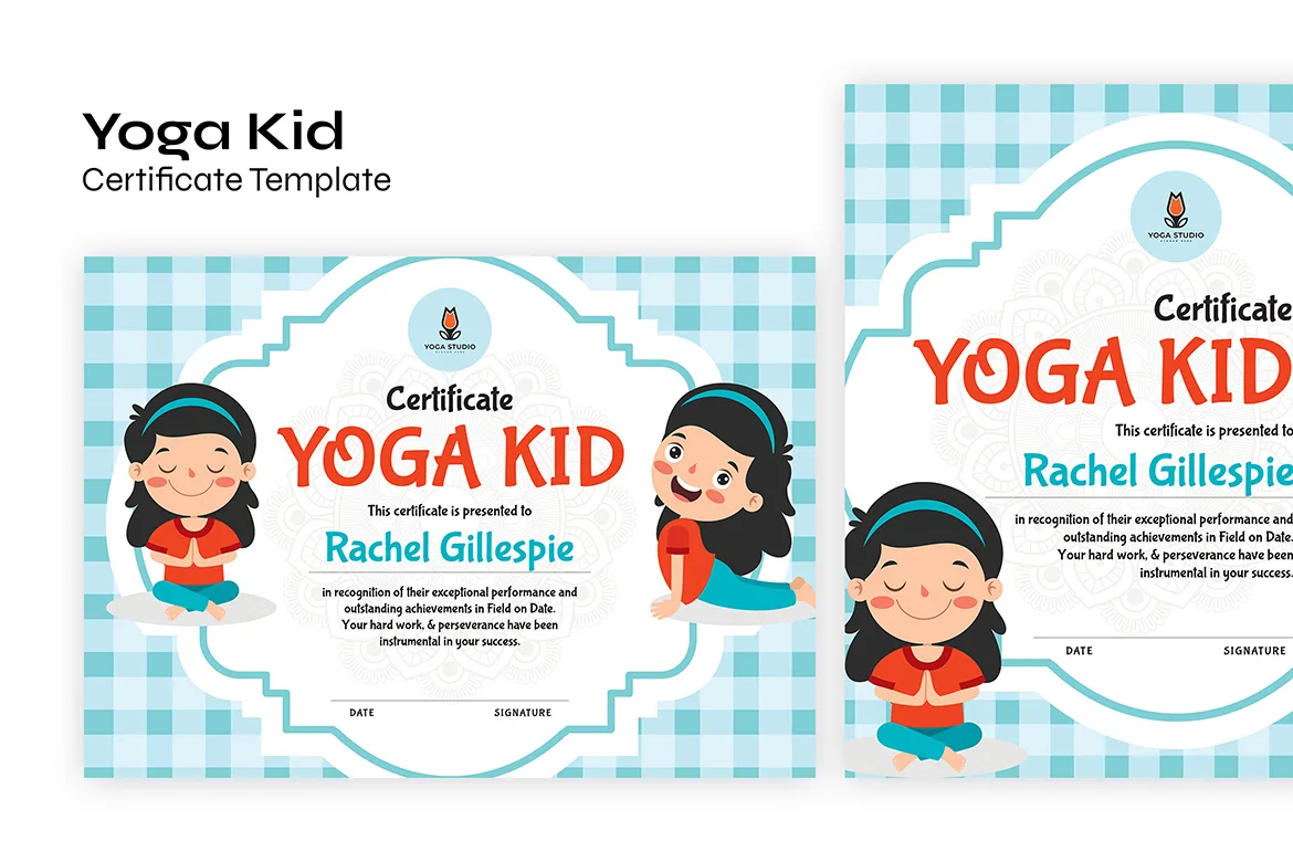 Yoga Kid Certificate Template