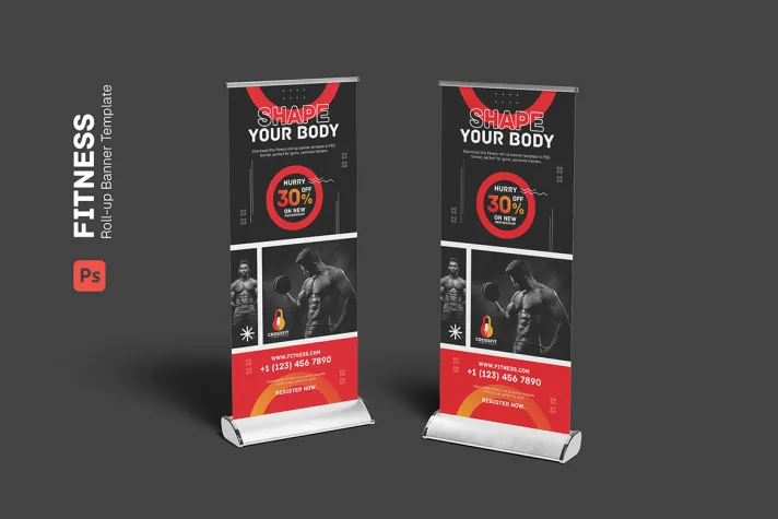 Fitness Roll Up Banner Template