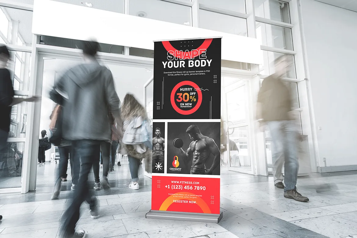 Fitness Roll Up Banner Template
