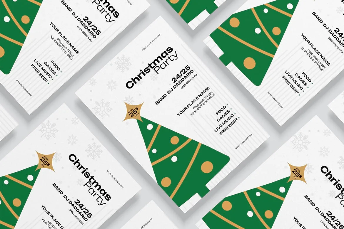 Minimal Christmas Party Flyer Template
